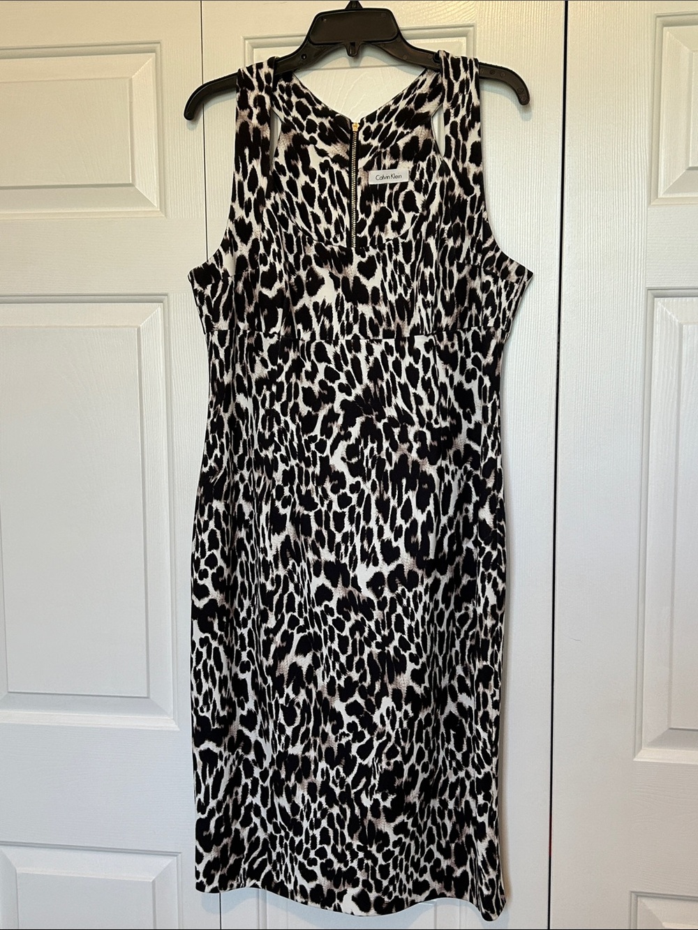 Calvin Klein Leopard Print Sheath Dress